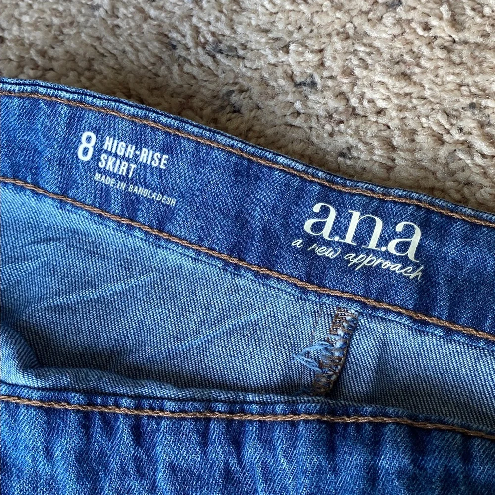 a.n.a Asymmetrical Denim Skirt - Blue - Picture 6 of 8